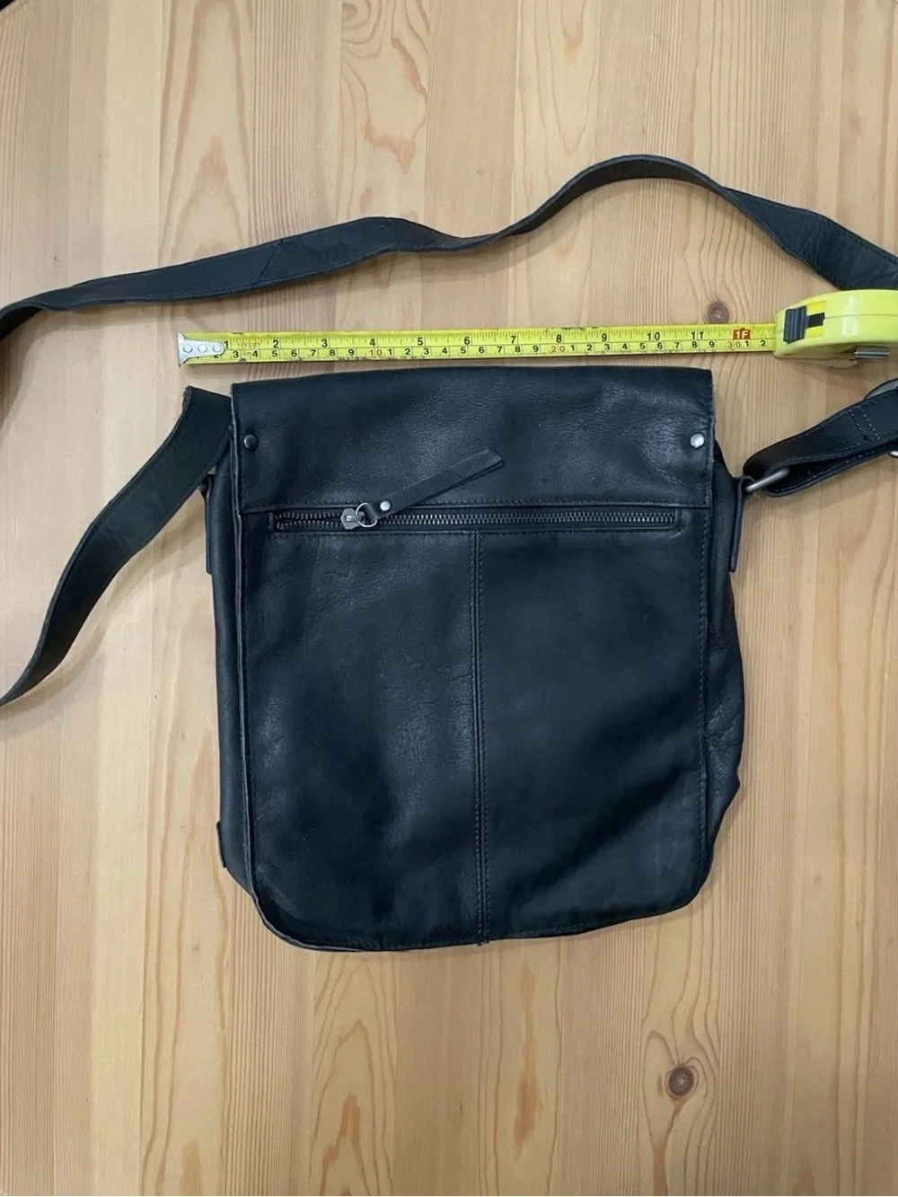 Kenneth Cole New York Black Leather Crossbody Messenger Bag for Men